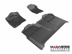 Chevrolet Silverado Crew Cab Floor Mats (Set of 3) - Black by 3D MAXpider (2007-2013)